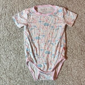 Magnetic Me Whale and Floral Bodysuit - Soft Pink and Blue